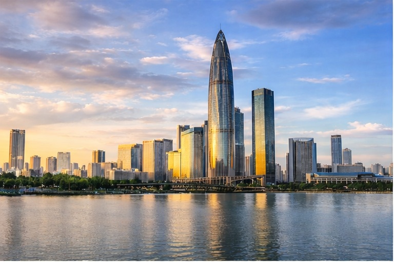 Shenzhen skyline at sunset