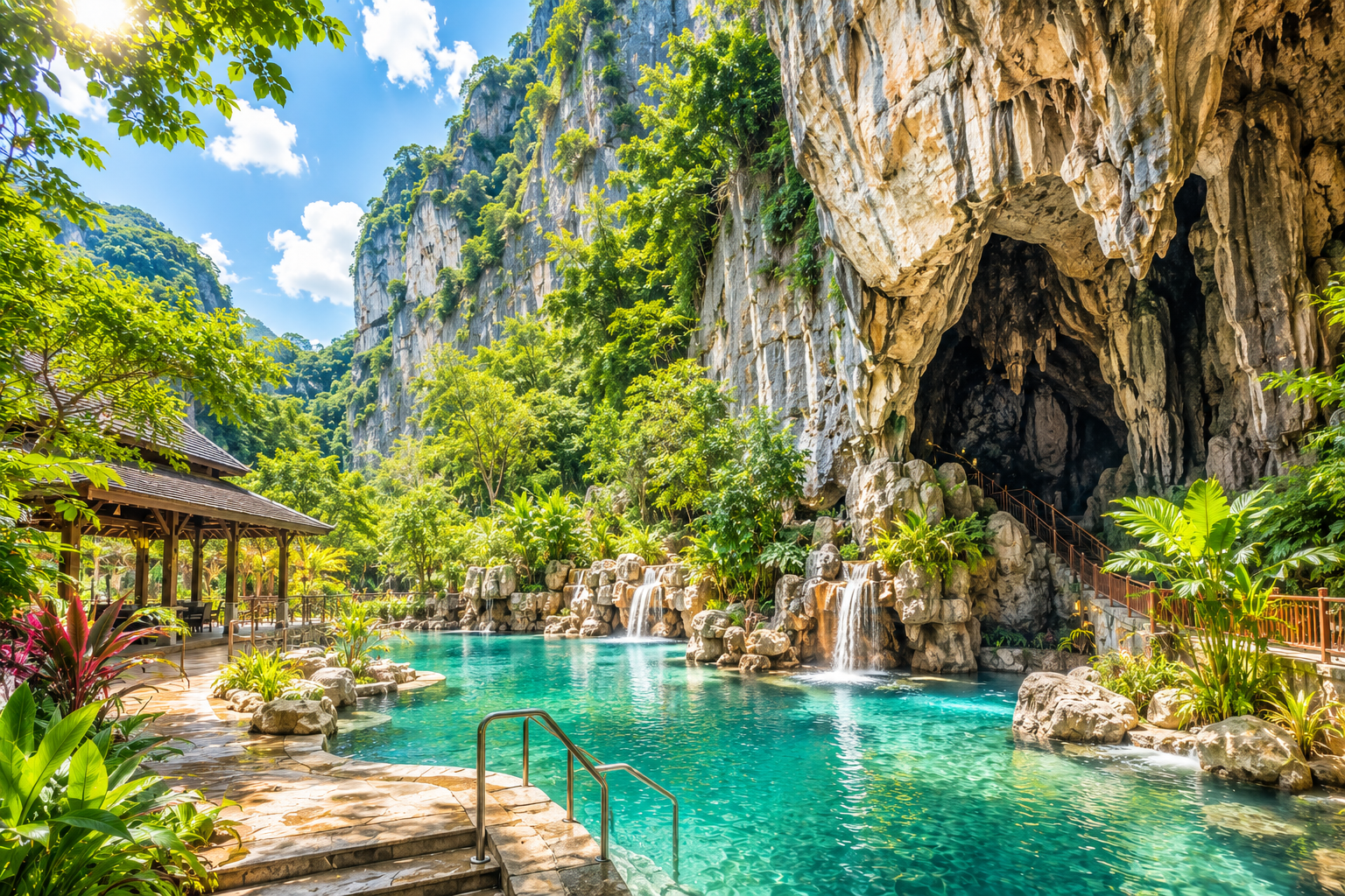 Kalksteinh&ouml;hlen und Naturlandschaft im Banjaran Hotsprings Retreat in Malaysia
