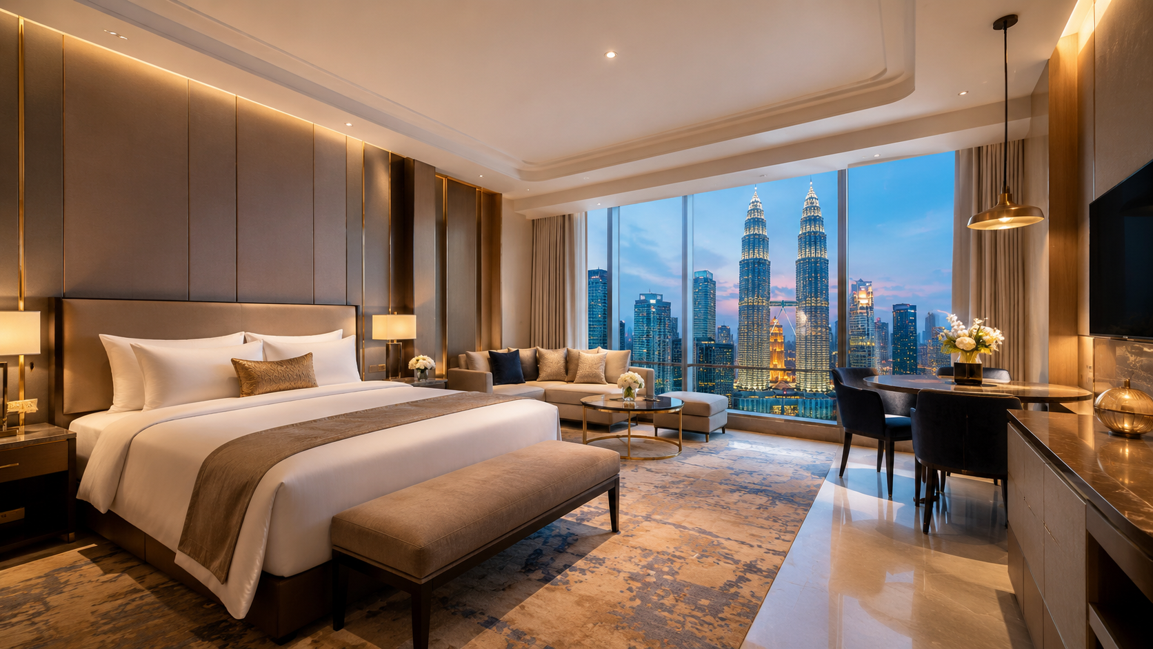 Modernes Zimmer im Stil einer Suite im Star Suites KLCC in Kuala Lumpur